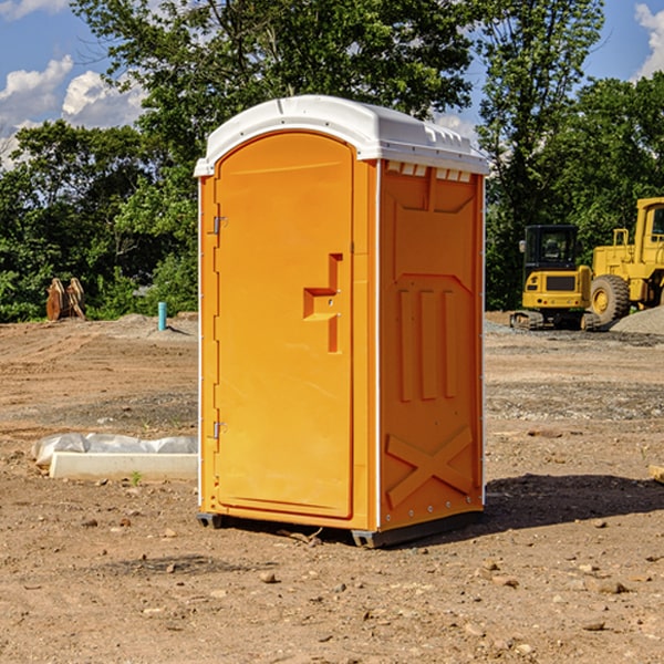 how often are the portable restrooms cleaned and serviced during a rental period in Blumfield